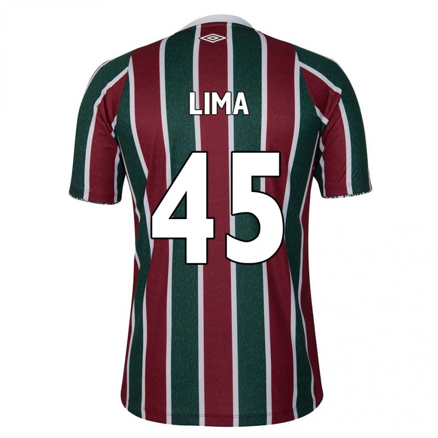 Niño Fútbol Camiseta Lima #45 Verde Granate Blanco 1ª Equipación 2024/25 Argentina