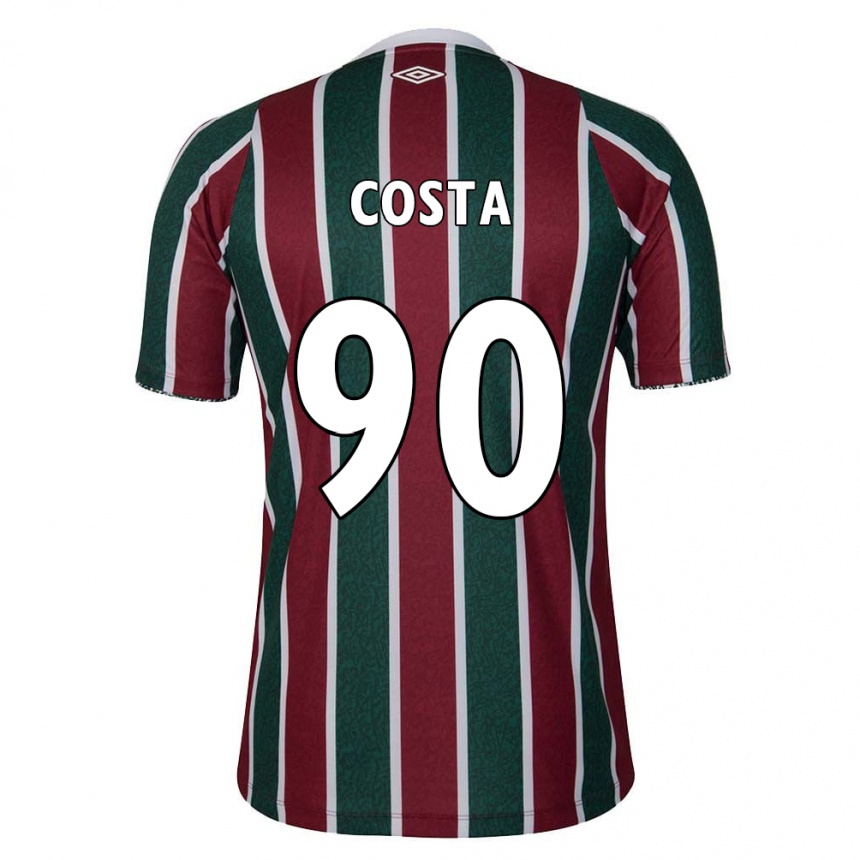 Niño Fútbol Camiseta Douglas Costa #90 Verde Granate Blanco 1ª Equipación 2024/25 Argentina