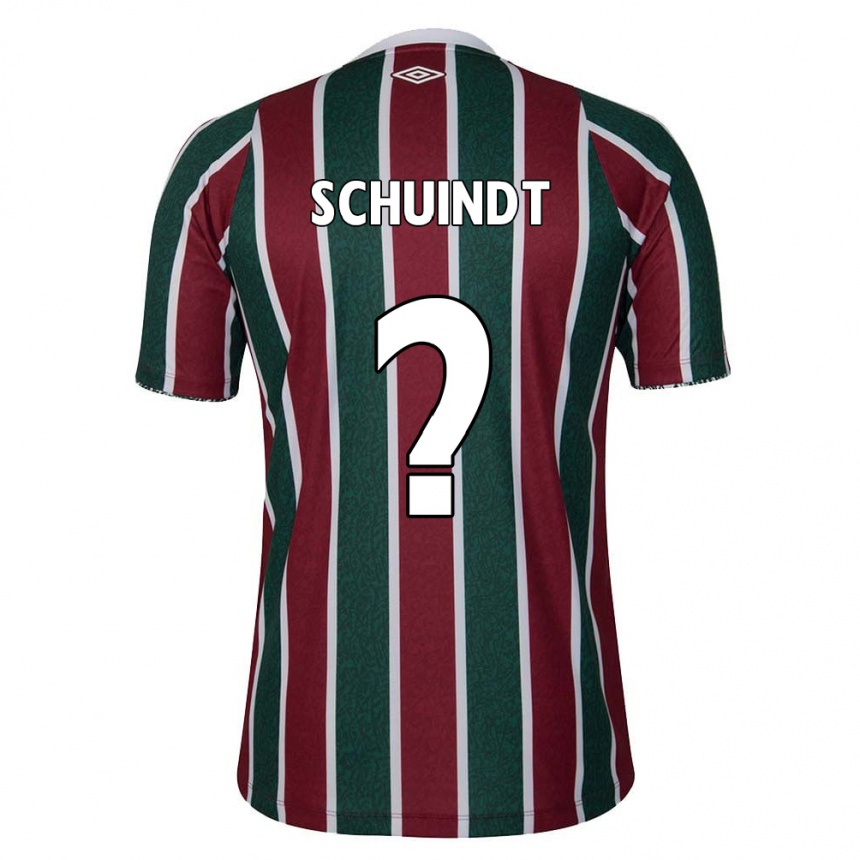 Niño Fútbol Camiseta Davi Schuindt #0 Verde Granate Blanco 1ª Equipación 2024/25 Argentina