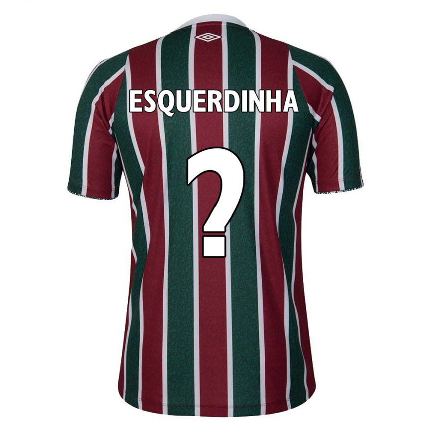 Niño Fútbol Camiseta Esquerdinha #0 Verde Granate Blanco 1ª Equipación 2024/25 Argentina