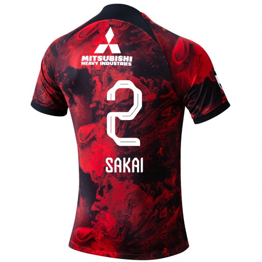 Niño Fútbol Camiseta Hiroki Sakai #2 Negro Rojo 1ª Equipación 2024/25 Argentina