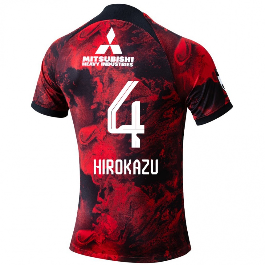 Niño Fútbol Camiseta Hirokazu Ishihara #4 Negro Rojo 1ª Equipación 2024/25 Argentina