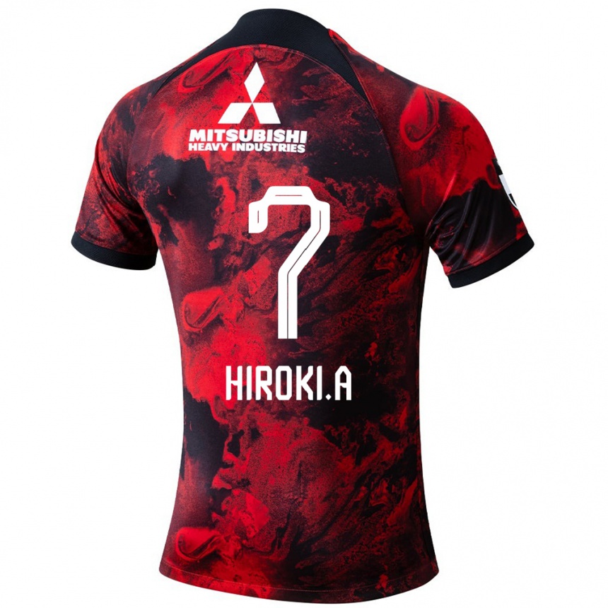 Niño Fútbol Camiseta Hiroki Abe #7 Negro Rojo 1ª Equipación 2024/25 Argentina