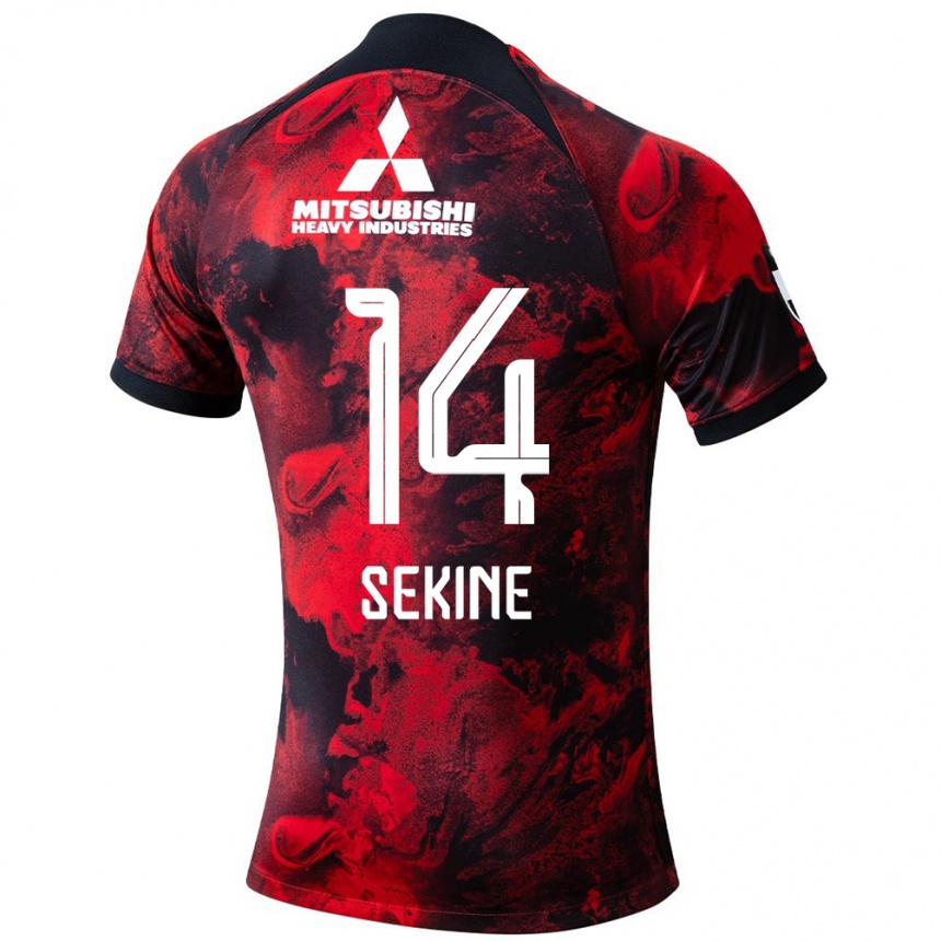 Niño Fútbol Camiseta Takahiro Sekine #14 Negro Rojo 1ª Equipación 2024/25 Argentina