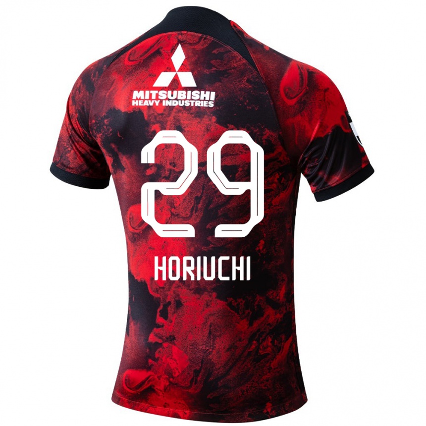 Niño Fútbol Camiseta Yota Horiuchi #29 Negro Rojo 1ª Equipación 2024/25 Argentina