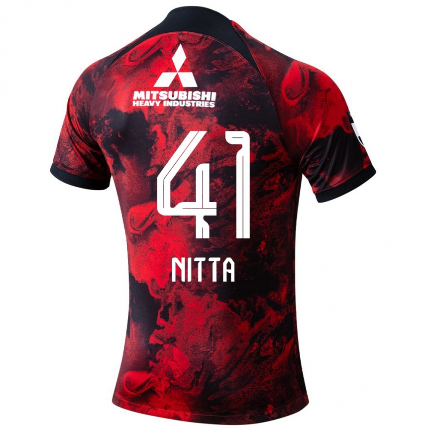 Niño Fútbol Camiseta Rio Nitta #41 Negro Rojo 1ª Equipación 2024/25 Argentina