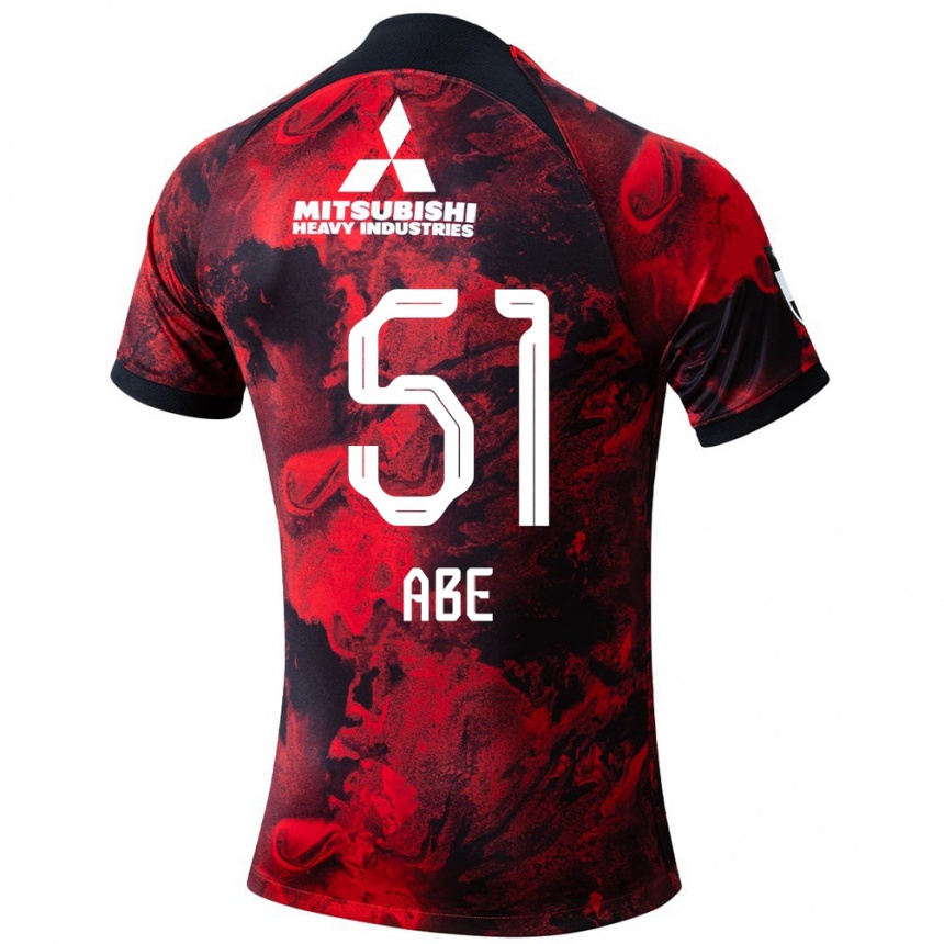 Niño Fútbol Camiseta Shintaro Abe #51 Negro Rojo 1ª Equipación 2024/25 Argentina