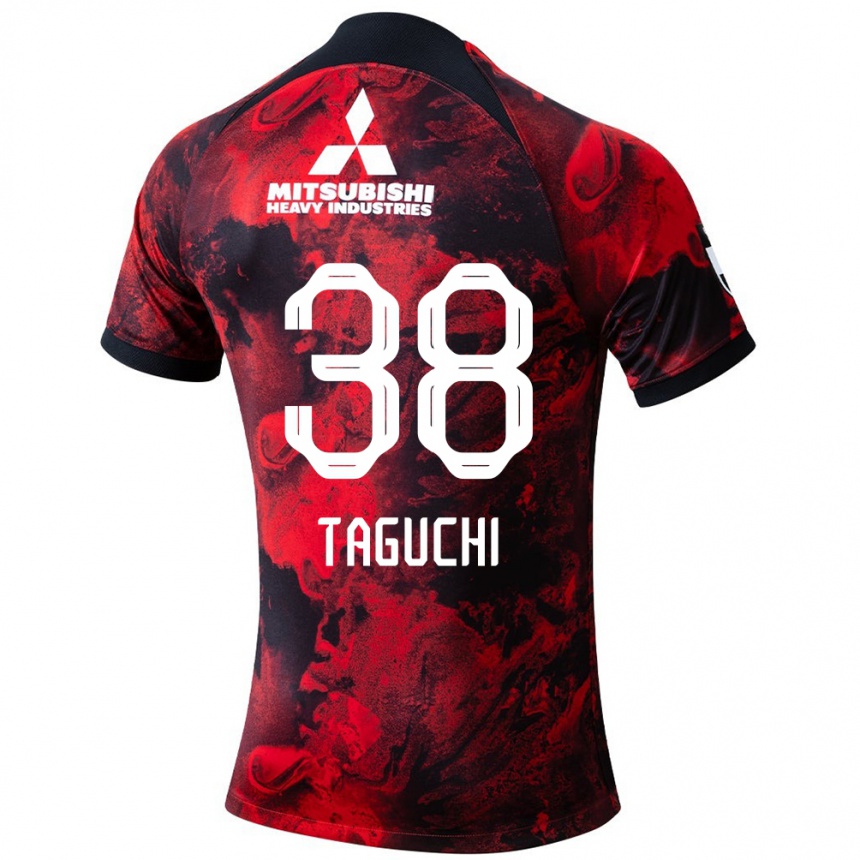 Niño Fútbol Camiseta Keita Taguchi #38 Negro Rojo 1ª Equipación 2024/25 Argentina