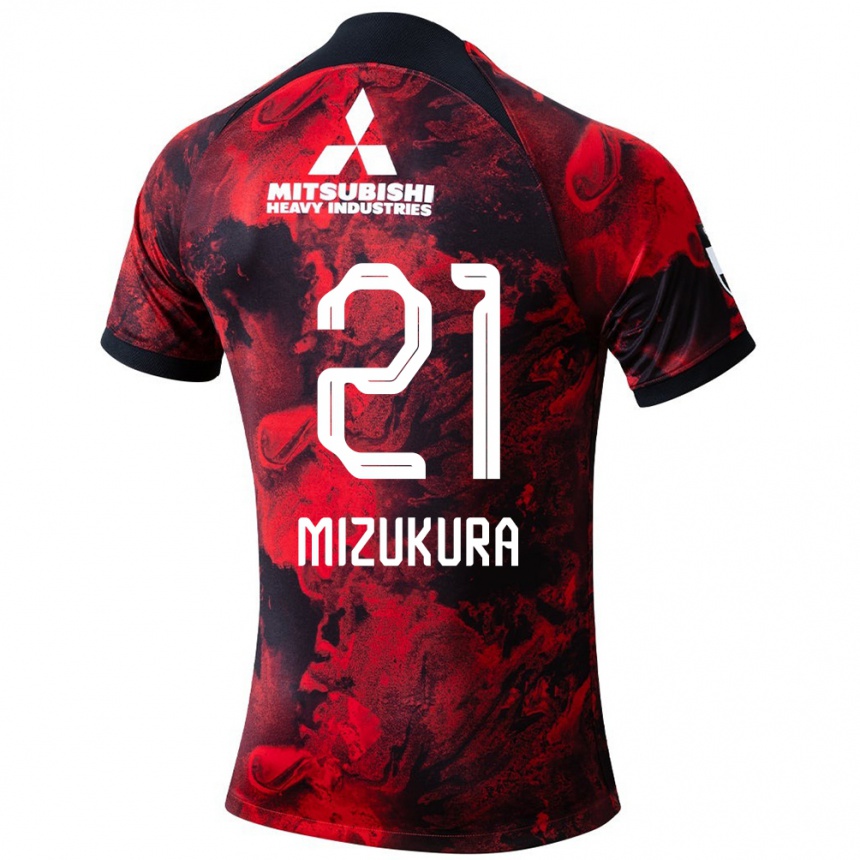 Niño Fútbol Camiseta Kei Mizukura #21 Negro Rojo 1ª Equipación 2024/25 Argentina