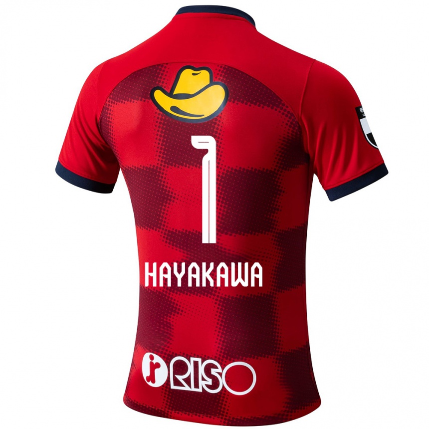 Niño Fútbol Camiseta Tomoki Hayakawa #1 Rojo Azul Blanco 1ª Equipación 2024/25 Argentina