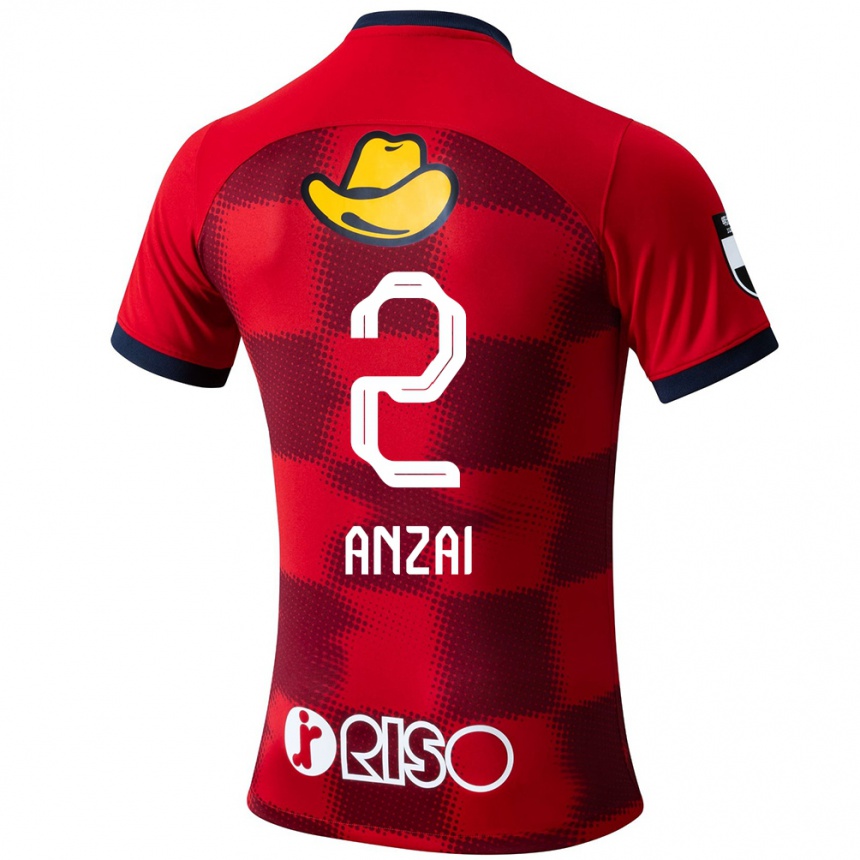 Niño Fútbol Camiseta Koki Anzai #2 Rojo Azul Blanco 1ª Equipación 2024/25 Argentina