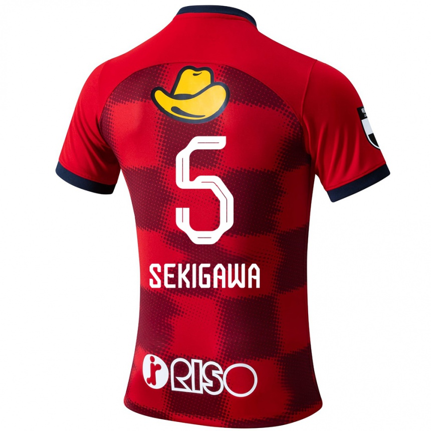 Niño Fútbol Camiseta Ikuma Sekigawa #5 Rojo Azul Blanco 1ª Equipación 2024/25 Argentina