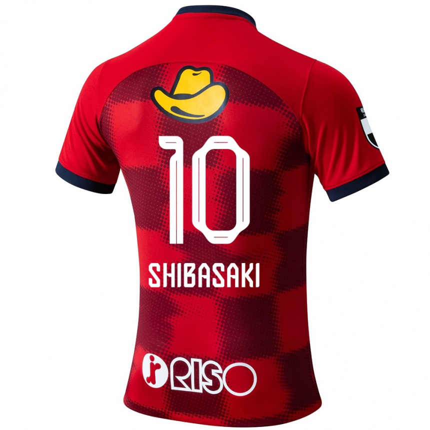 Niño Fútbol Camiseta Gaku Shibasaki #10 Rojo Azul Blanco 1ª Equipación 2024/25 Argentina