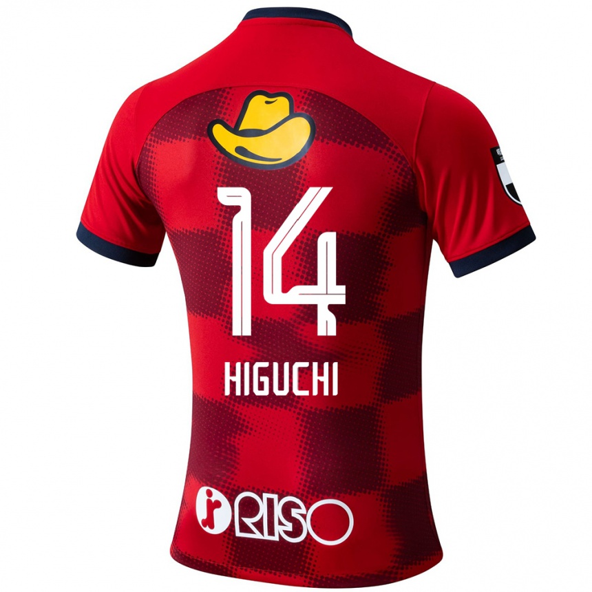 Niño Fútbol Camiseta Yuta Higuchi #14 Rojo Azul Blanco 1ª Equipación 2024/25 Argentina