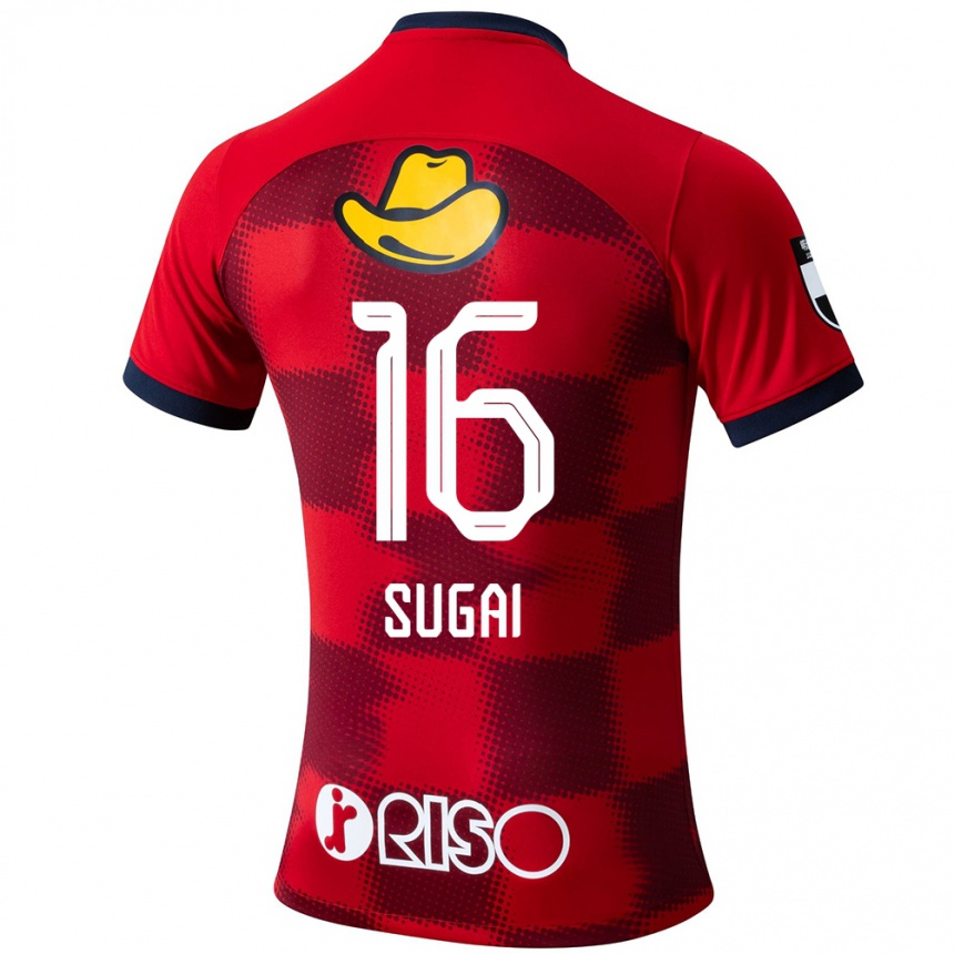 Niño Fútbol Camiseta Hidehiro Sugai #16 Rojo Azul Blanco 1ª Equipación 2024/25 Argentina