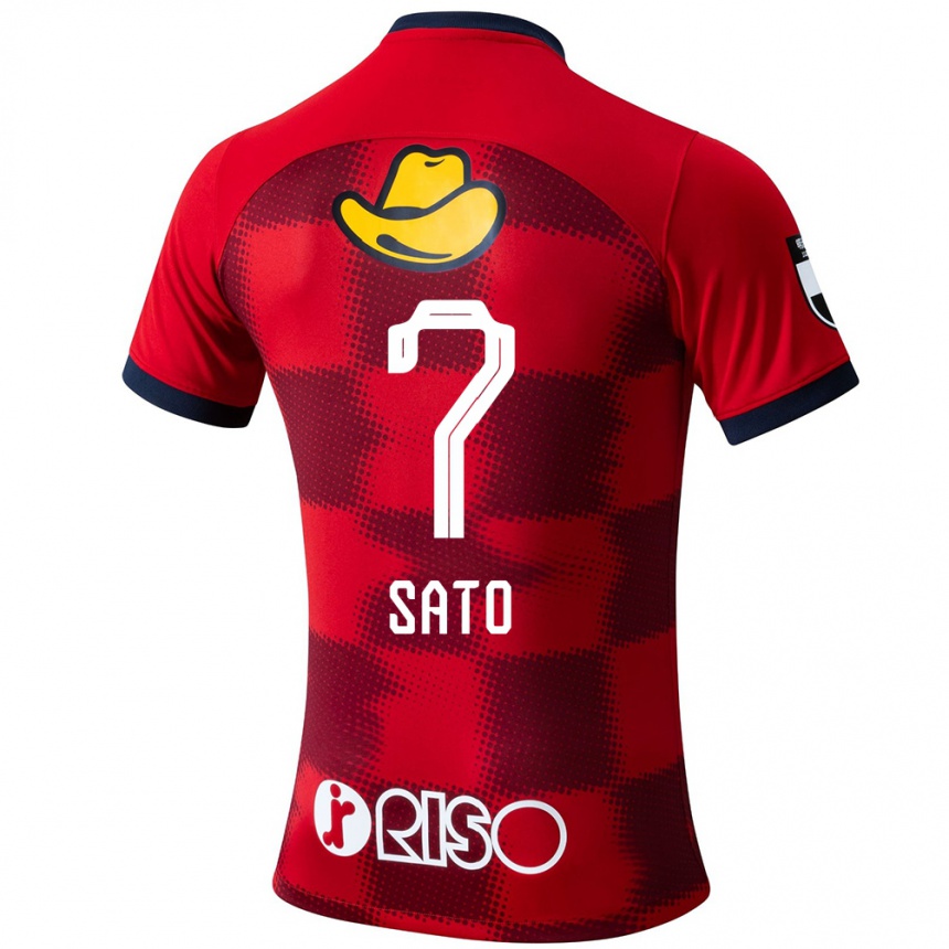 Niño Fútbol Camiseta Mihiro Sato #7 Rojo Azul Blanco 1ª Equipación 2024/25 Argentina