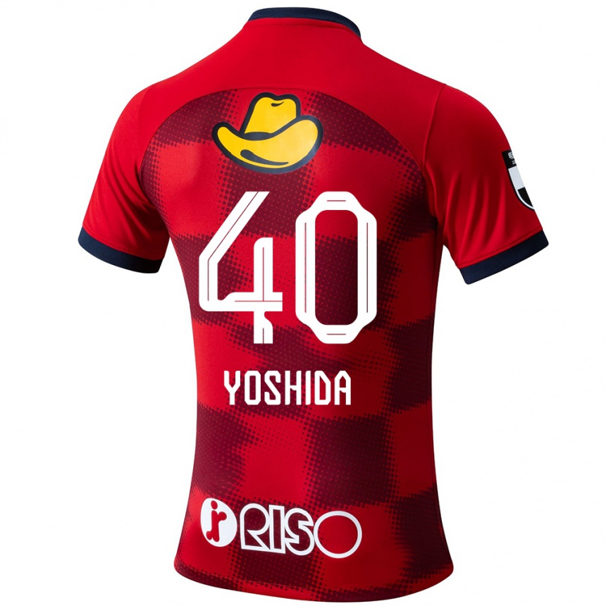 Niño Fútbol Camiseta Minato Yoshida #40 Rojo Azul Blanco 1ª Equipación 2024/25 Argentina