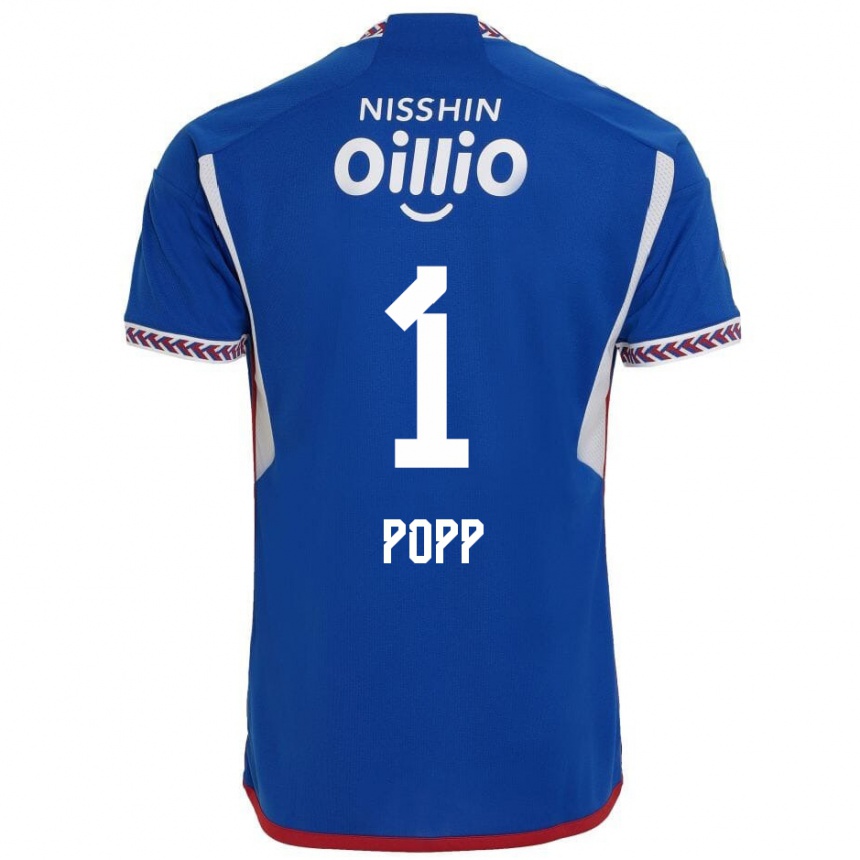 Niño Fútbol Camiseta William Popp #1 Azul Blanco Rojo 1ª Equipación 2024/25 Argentina