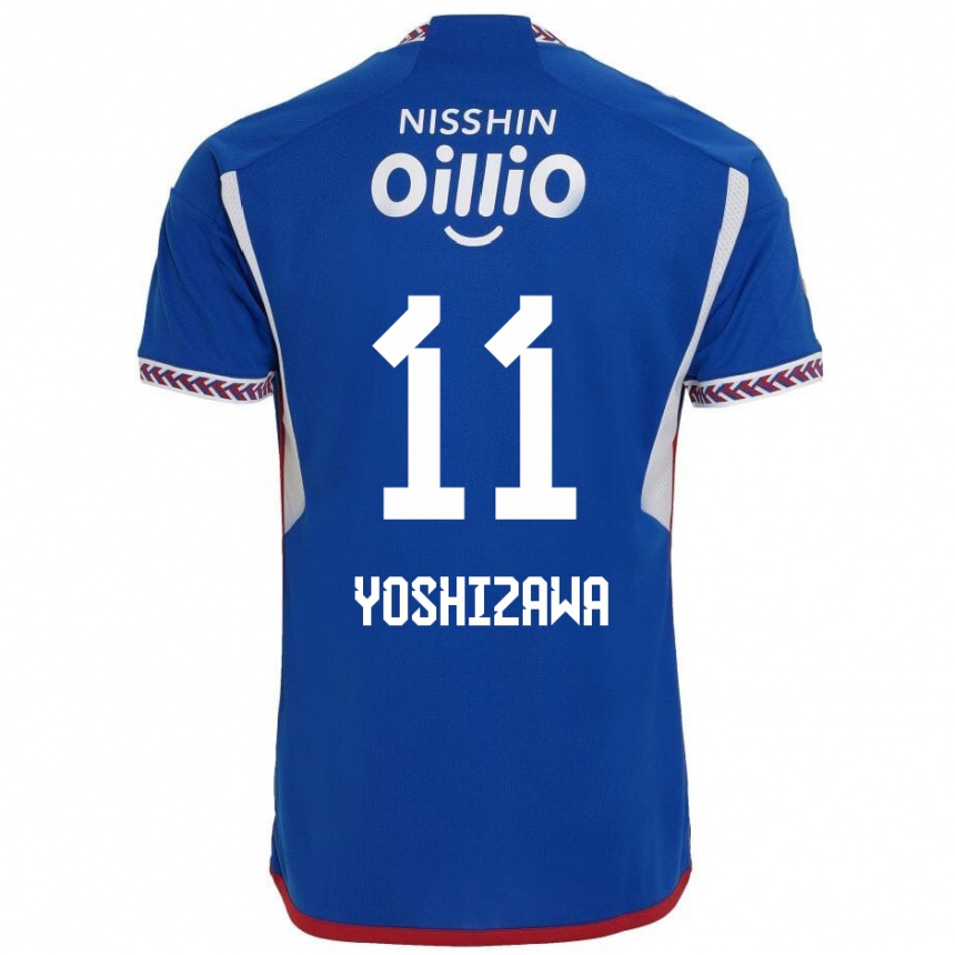 Niño Fútbol Camiseta Mirai Yoshizawa #11 Azul Blanco Rojo 1ª Equipación 2024/25 Argentina