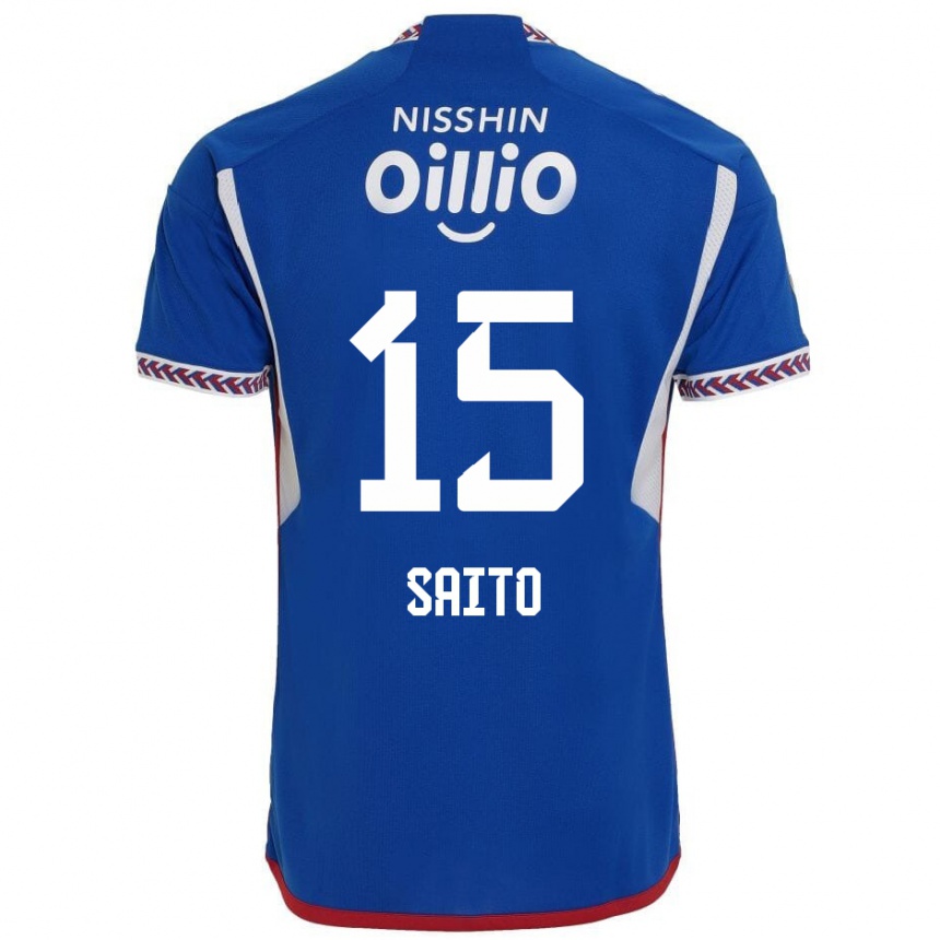 Niño Fútbol Camiseta Haru Saito #15 Azul Blanco Rojo 1ª Equipación 2024/25 Argentina