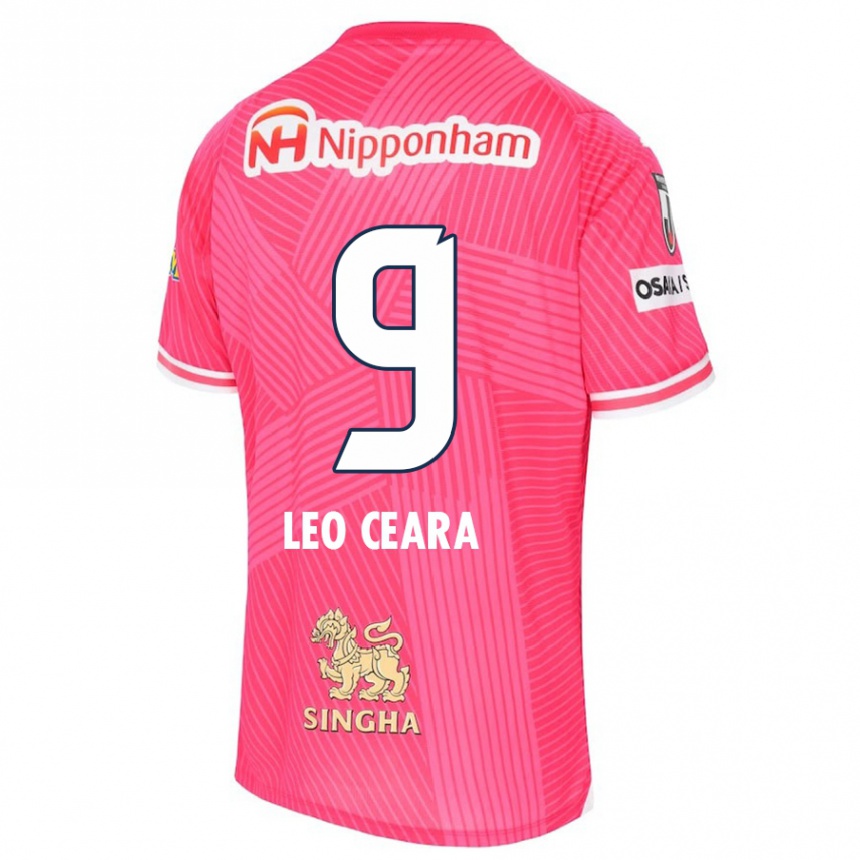 Niño Fútbol Camiseta Léo Ceará #9 Rosa Blanco 1ª Equipación 2024/25 Argentina