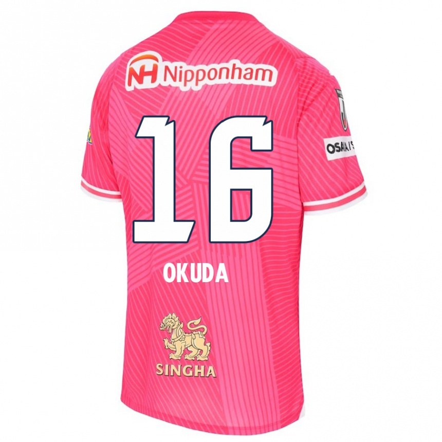 Niño Fútbol Camiseta Hayato Okuda #16 Rosa Blanco 1ª Equipación 2024/25 Argentina