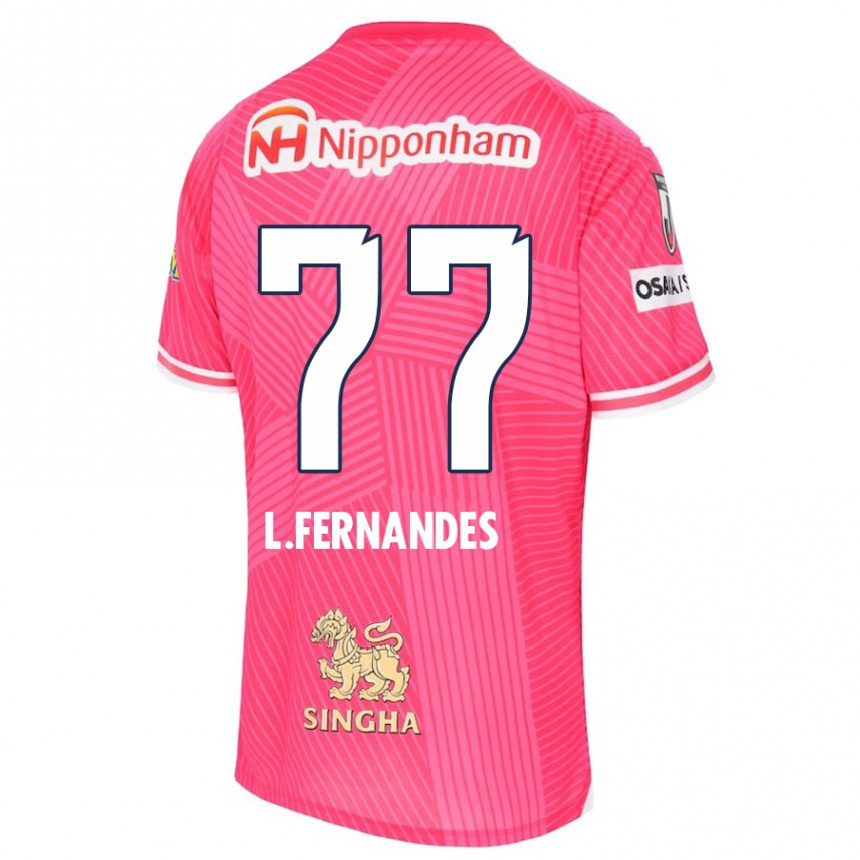 Niño Fútbol Camiseta Lucas Fernandes #77 Rosa Blanco 1ª Equipación 2024/25 Argentina