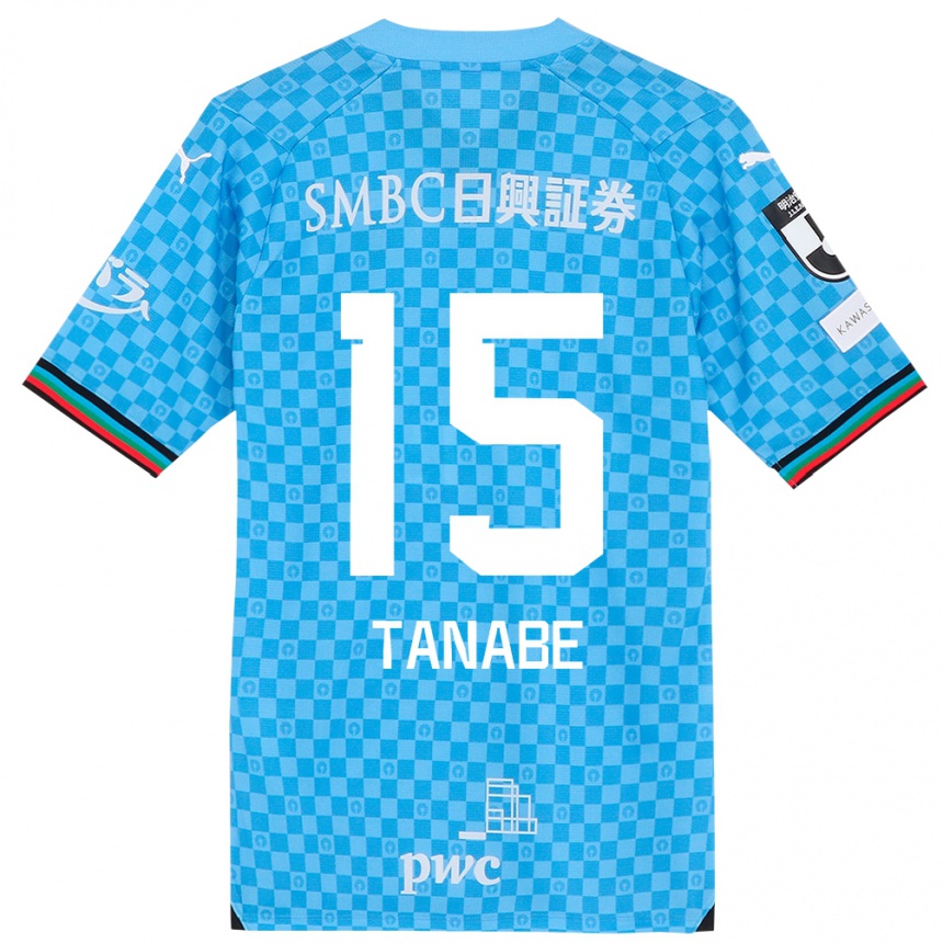 Niño Fútbol Camiseta Shuto Tanabe #15 Azul Celeste 1ª Equipación 2024/25 Argentina