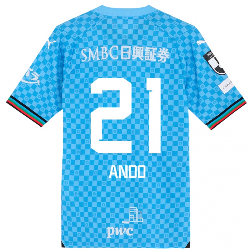 Niño Fútbol Camiseta Shunsuke Ando #21 Azul Celeste 1ª Equipación 2024/25 Argentina