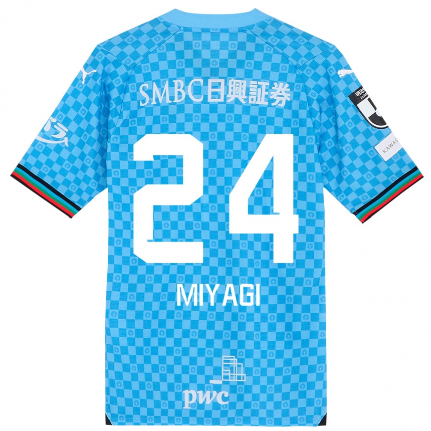 Niño Fútbol Camiseta Ten Miyagi #24 Azul Celeste 1ª Equipación 2024/25 Argentina