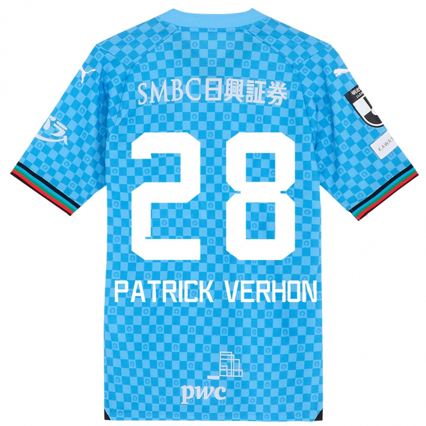 Niño Fútbol Camiseta Patrick Verhon #28 Azul Celeste 1ª Equipación 2024/25 Argentina