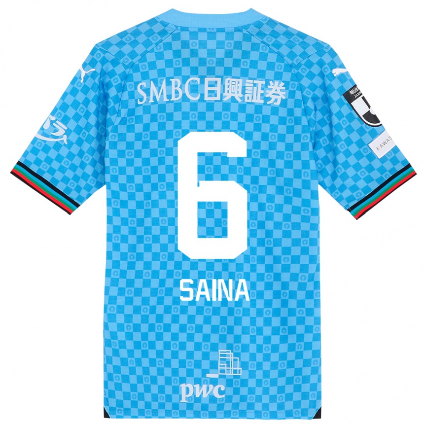 Niño Fútbol Camiseta Yuta Saina #6 Azul Celeste 1ª Equipación 2024/25 Argentina