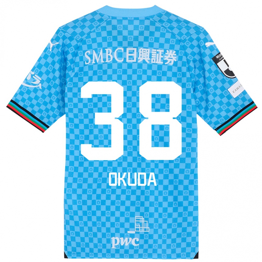 Niño Fútbol Camiseta Yuma Okuda #38 Azul Celeste 1ª Equipación 2024/25 Argentina