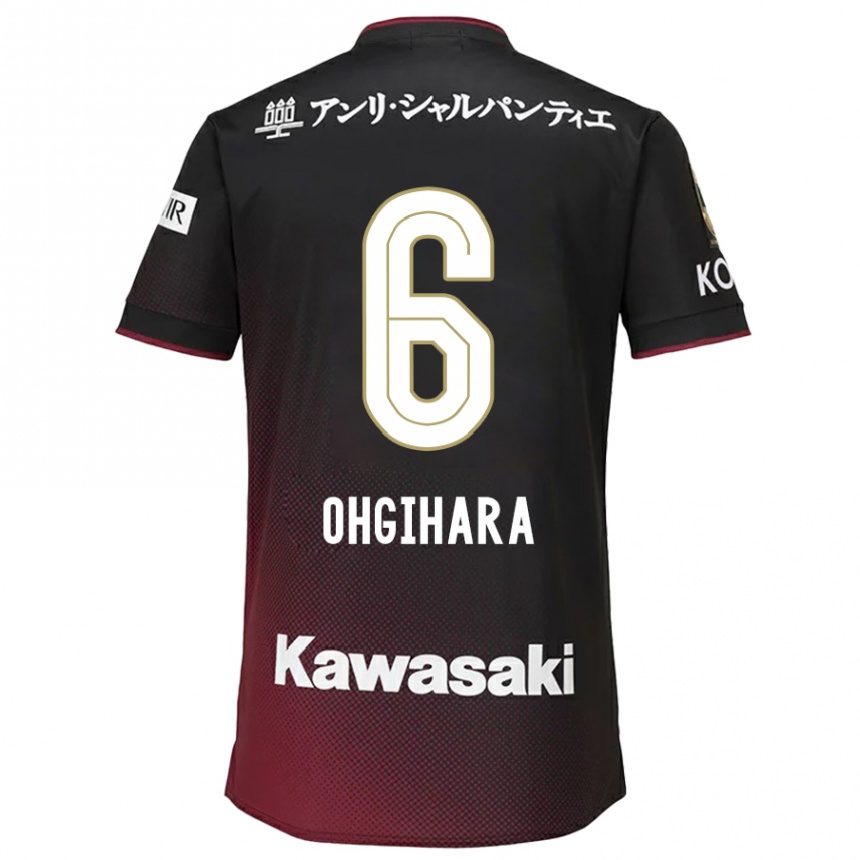 Niño Fútbol Camiseta Takahiro Ogihara #6 Negro Rojo 1ª Equipación 2024/25 Argentina