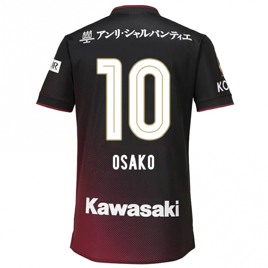 Niño Fútbol Camiseta Yuya Osako #10 Negro Rojo 1ª Equipación 2024/25 Argentina