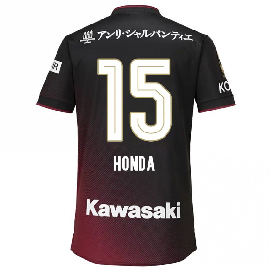 Niño Fútbol Camiseta Yuki Honda #15 Negro Rojo 1ª Equipación 2024/25 Argentina