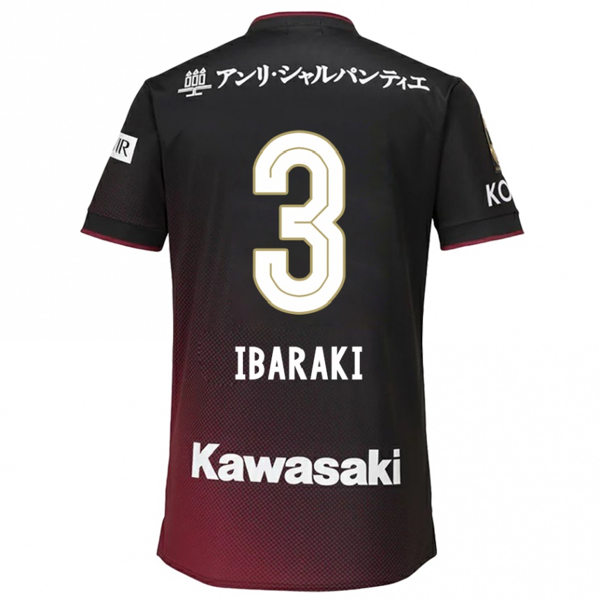 Niño Fútbol Camiseta Riku Ibaraki #3 Negro Rojo 1ª Equipación 2024/25 Argentina