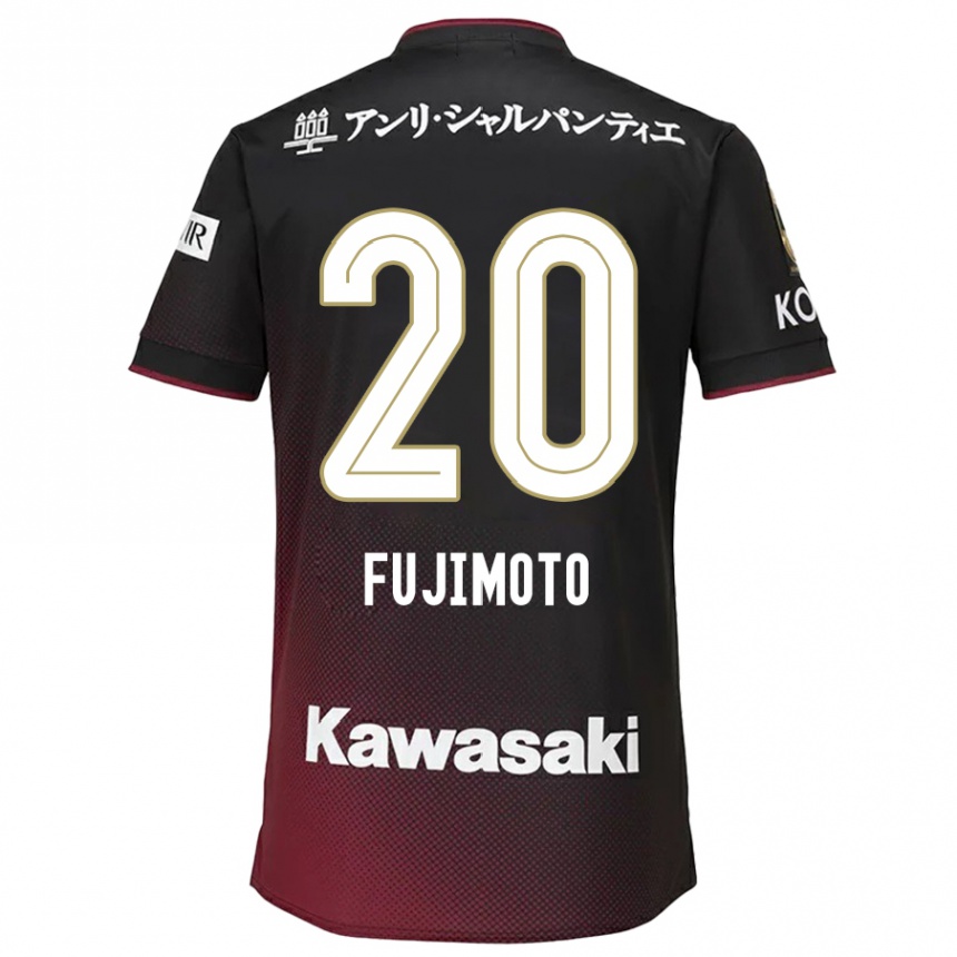 Niño Fútbol Camiseta Riku Fujimoto #20 Negro Rojo 1ª Equipación 2024/25 Argentina