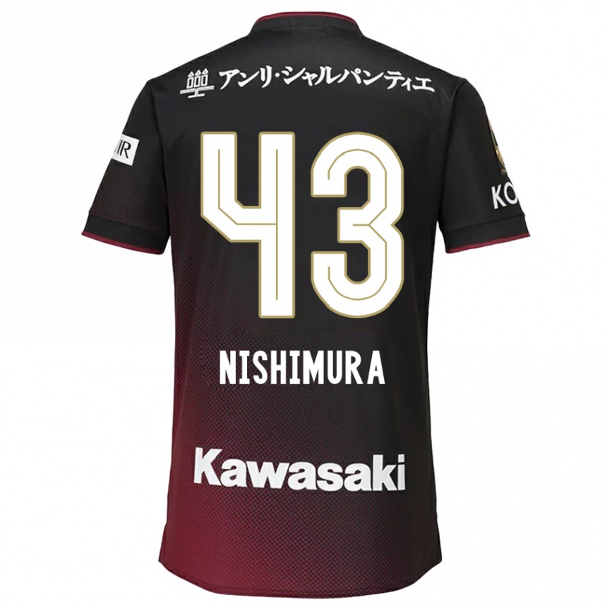 Niño Fútbol Camiseta Nagi Nishimura #43 Negro Rojo 1ª Equipación 2024/25 Argentina