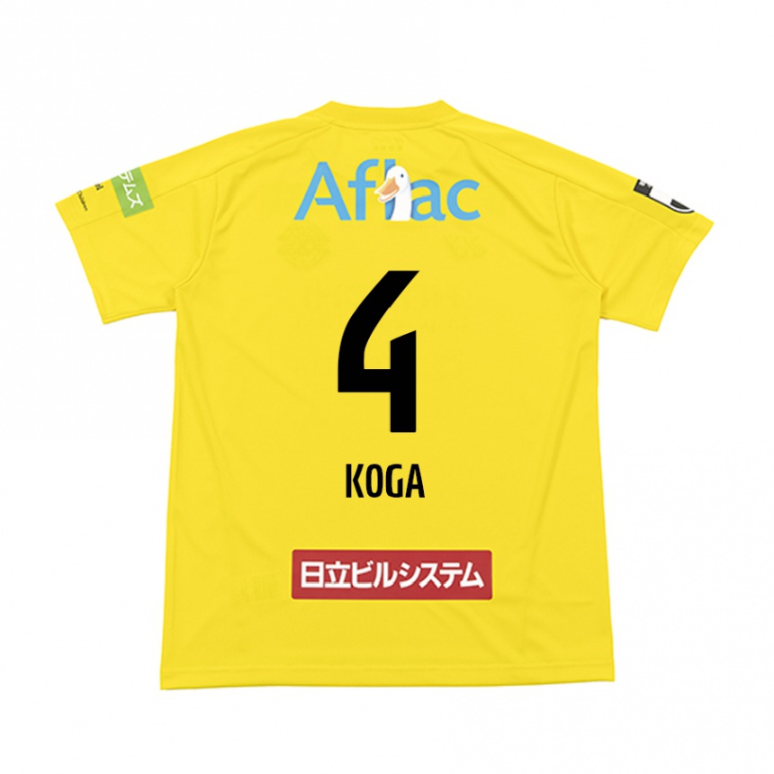 Niño Fútbol Camiseta Taiyo Koga #4 Amarillo Negro 1ª Equipación 2024/25 Argentina