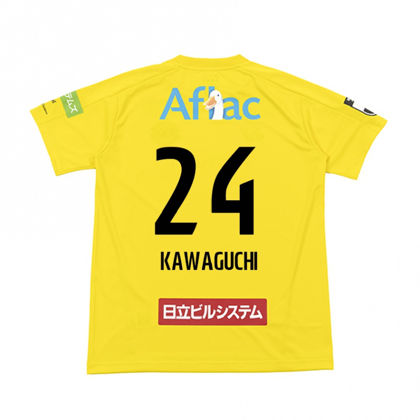 Niño Fútbol Camiseta Naoki Kawaguchi #24 Amarillo Negro 1ª Equipación 2024/25 Argentina