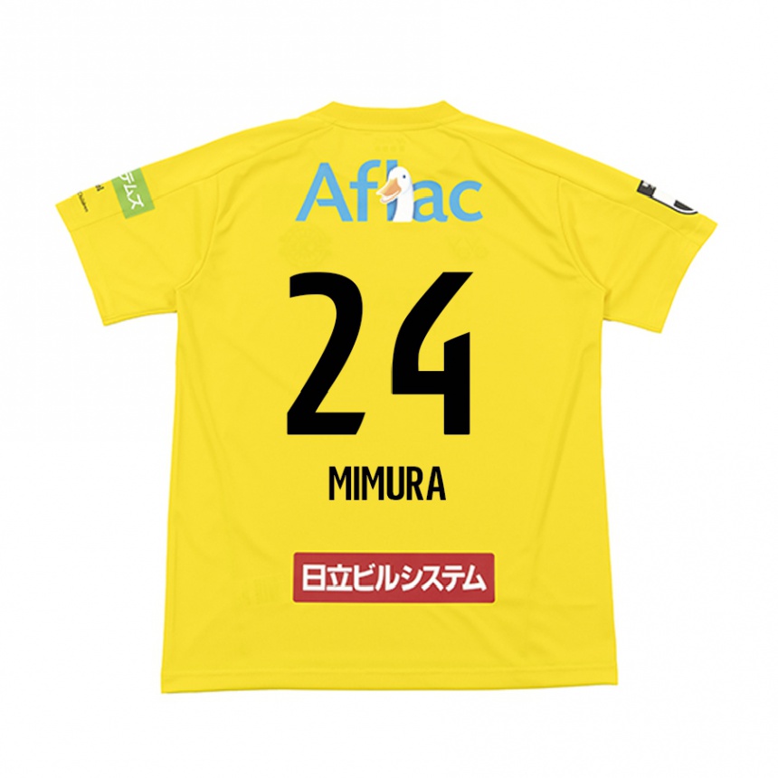 Niño Fútbol Camiseta Kaname Mimura #24 Amarillo Negro 1ª Equipación 2024/25 Argentina