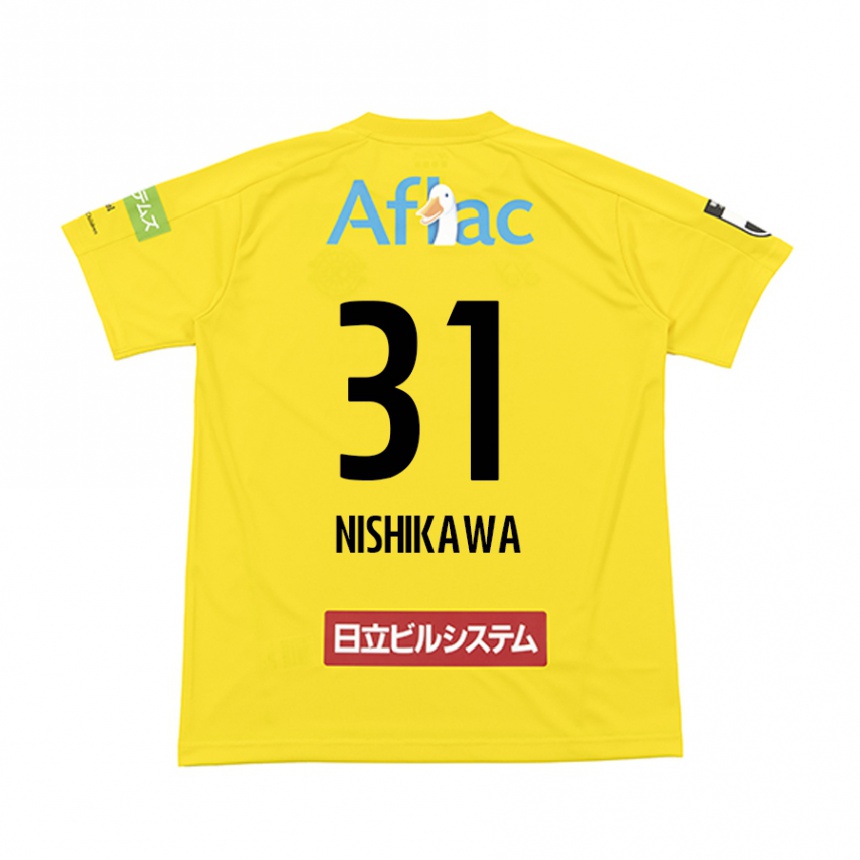 Niño Fútbol Camiseta Genki Nishikawa #31 Amarillo Negro 1ª Equipación 2024/25 Argentina