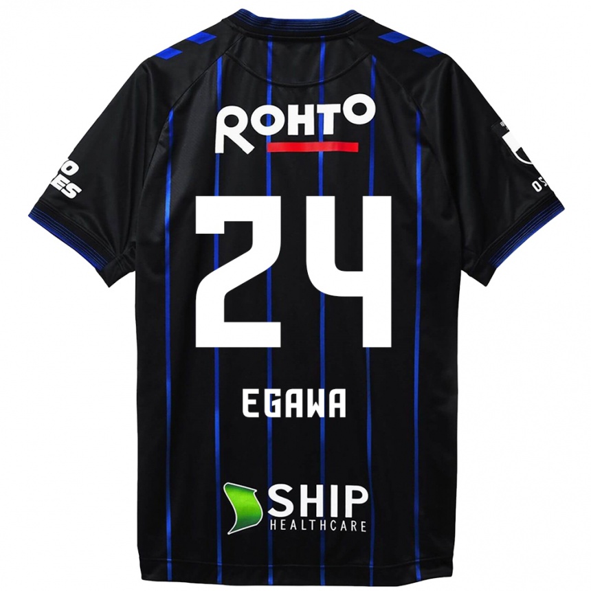 Niño Fútbol Camiseta Yusei Egawa #24 Azul Negro 1ª Equipación 2024/25 Argentina