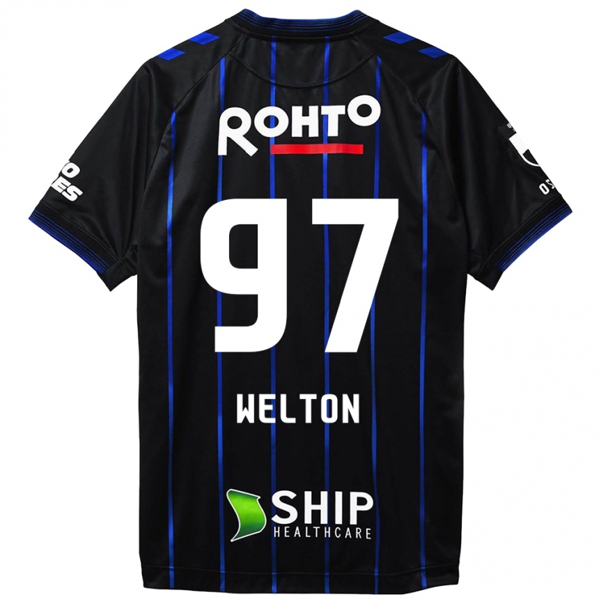 Niño Fútbol Camiseta Welton #97 Azul Negro 1ª Equipación 2024/25 Argentina