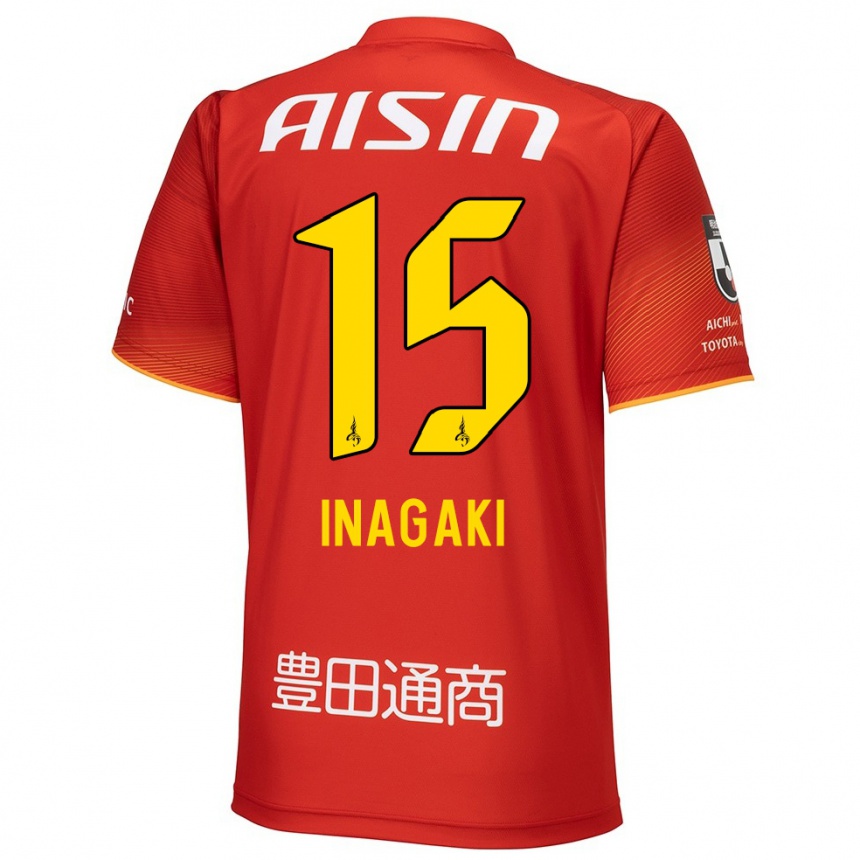 Niño Fútbol Camiseta Sho Inagaki #15 Rojo Blanco Amarillo 1ª Equipación 2024/25 Argentina