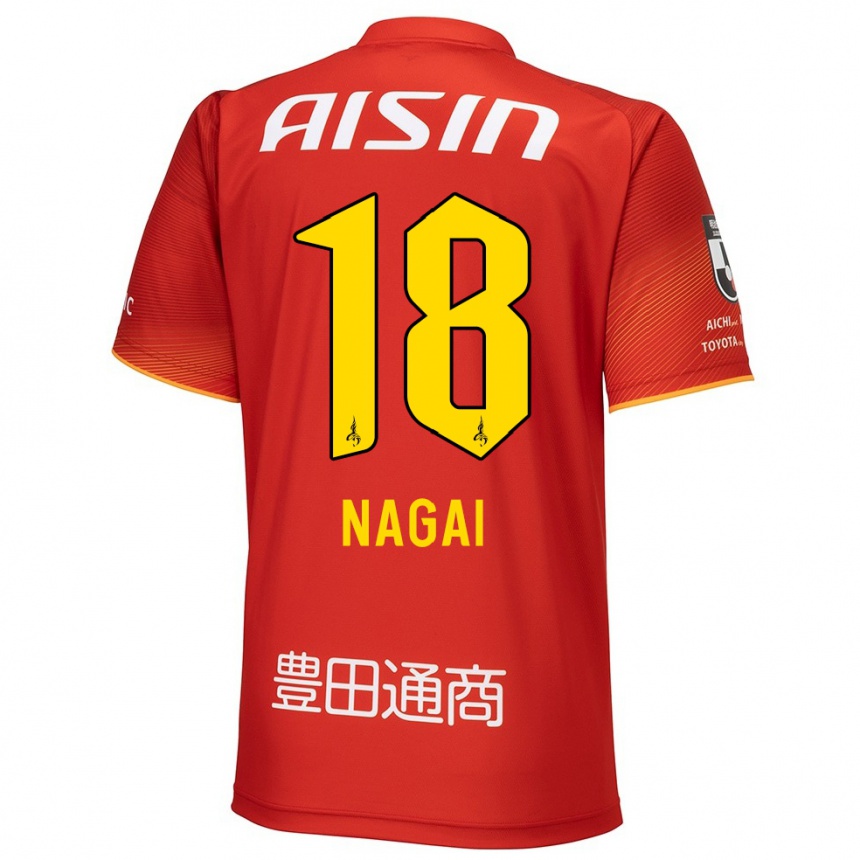 Niño Fútbol Camiseta Kensuke Nagai #18 Rojo Blanco Amarillo 1ª Equipación 2024/25 Argentina