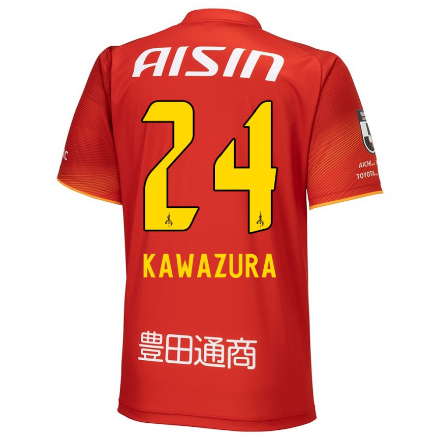 Niño Fútbol Camiseta Akinari Kawazura #24 Rojo Blanco Amarillo 1ª Equipación 2024/25 Argentina