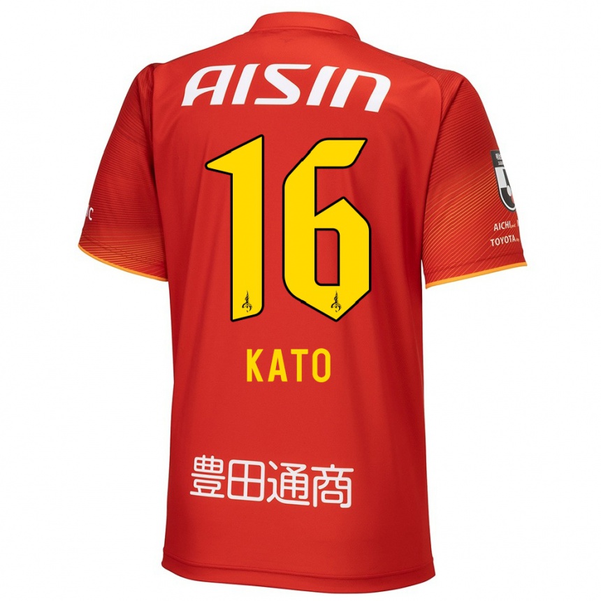 Niño Fútbol Camiseta Naotaro Kato #16 Rojo Blanco Amarillo 1ª Equipación 2024/25 Argentina