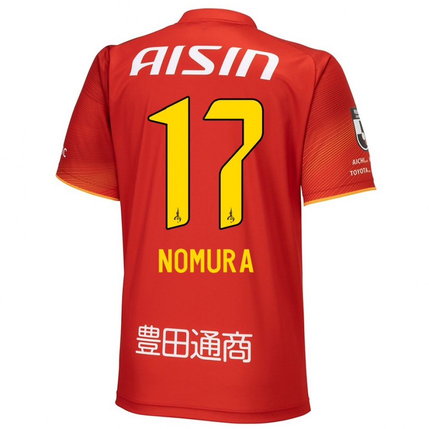 Niño Fútbol Camiseta Yuto Nomura #17 Rojo Blanco Amarillo 1ª Equipación 2024/25 Argentina